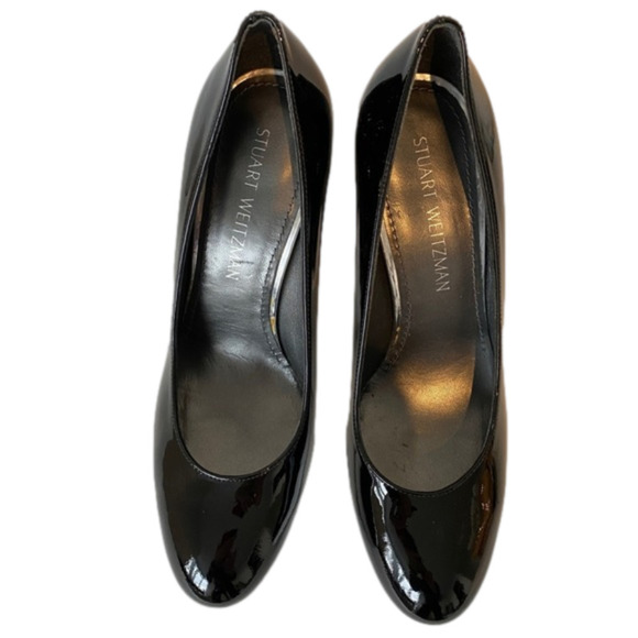 ⭐️2 x HOST PICK⭐️ Stuart Weitzman Black & White Patent Platform Heels - Picture 3 of 7